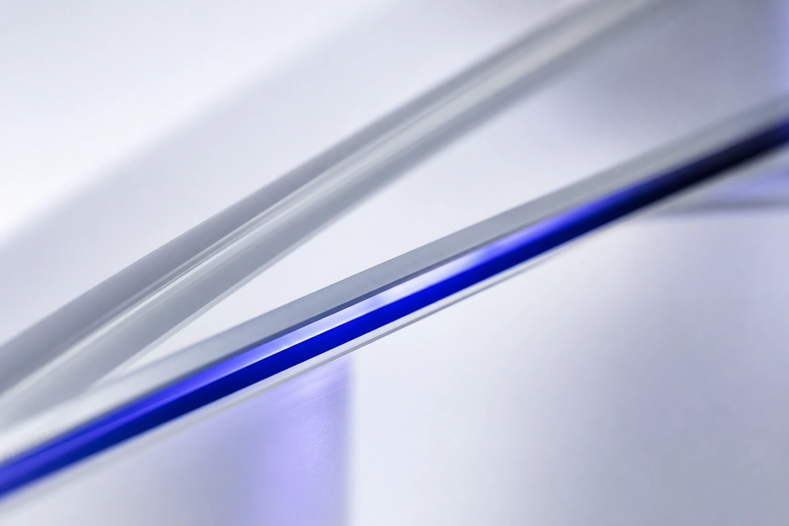 Layered white glass with a blue line
